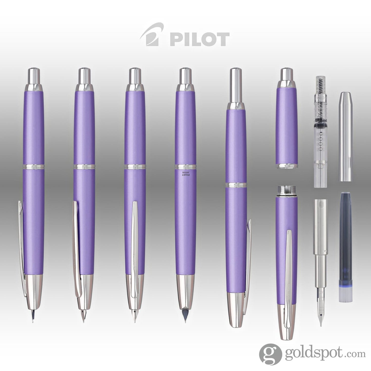 Pilot Vanishing Point Decimo Fountain Pen in Purple - 18K Gold Fountain Pen