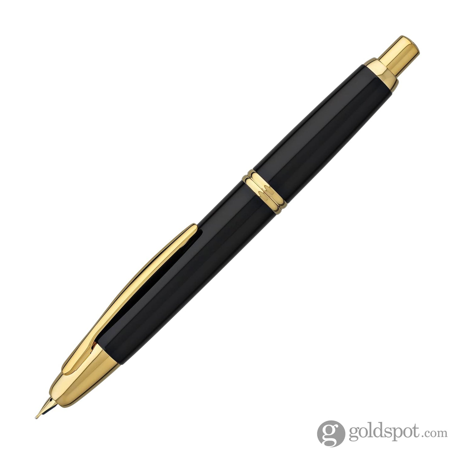 Pilot Vanishing Point Fountain Pen in Black & Gold - 18K Gold Fountain Pen