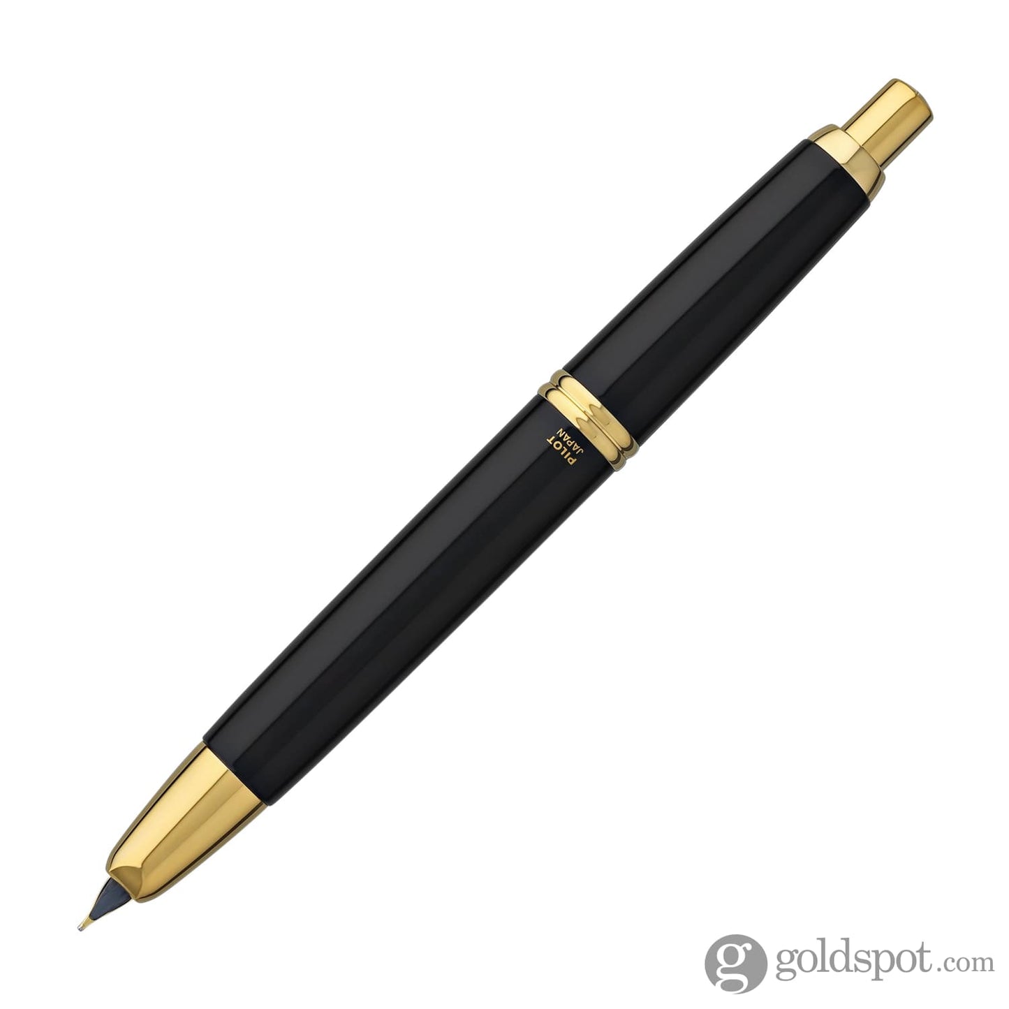 Pilot Vanishing Point Fountain Pen in Black & Gold - 18K Gold Fountain Pen