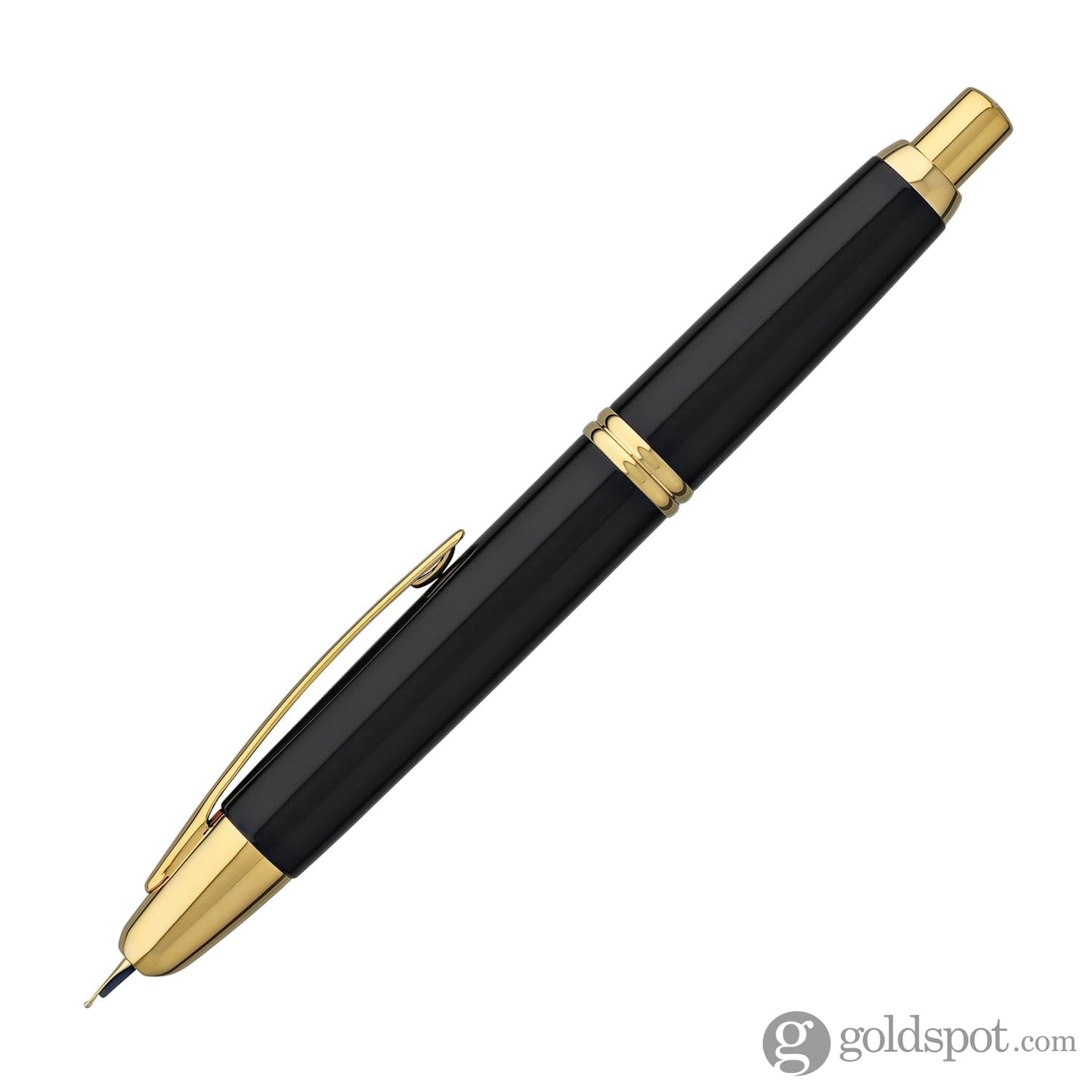 Pilot Vanishing Point Fountain Pen in Black & Gold - 18K Gold Fountain Pen