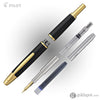 Pilot Vanishing Point Fountain Pen in Black & Gold - 18K Gold Fountain Pen