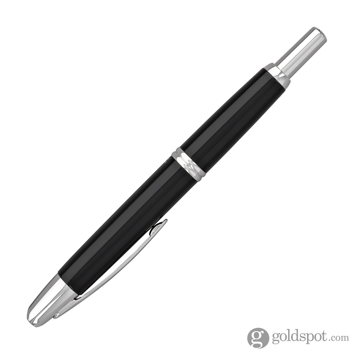 Pilot Vanishing Point Fountain Pen in Black & Rhodium - 18K Gold Fountain Pen