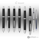 Pilot Vanishing Point Fountain Pen in Black & Rhodium - 18K Gold Fountain Pen