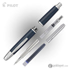 Pilot Vanishing Point Fountain Pen in Blue Carbonesque & Rhodium - 18K Gold Fountain Pen