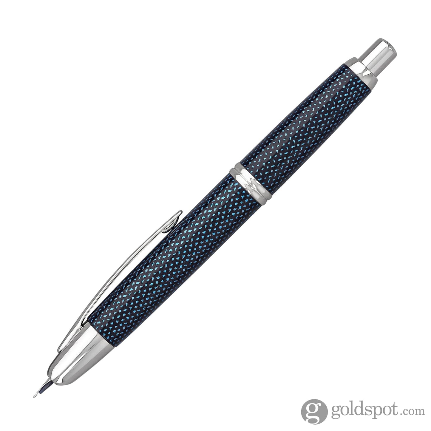 Pilot Vanishing Point Fountain Pen in Blue Carbonesque & Rhodium - 18K Gold Fountain Pen