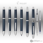 Pilot Vanishing Point Fountain Pen in Blue Carbonesque & Rhodium - 18K Gold Fountain Pen