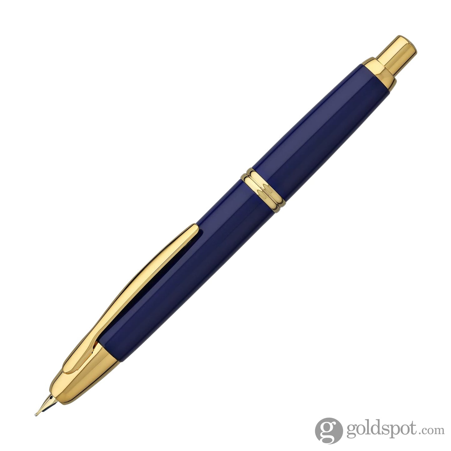 Pilot Vanishing Point Fountain Pen in Blue & Gold - 18K Gold Fountain Pen