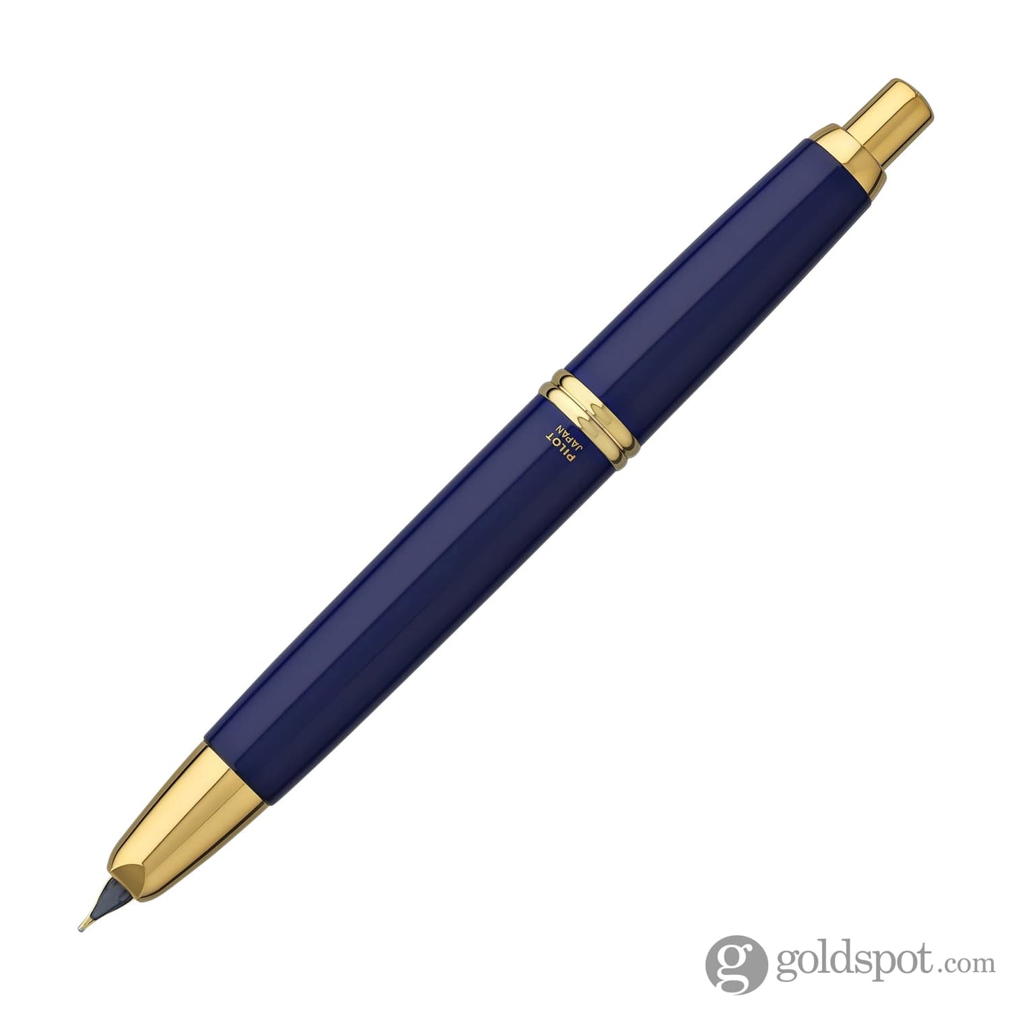 Pilot Vanishing Point Fountain Pen in Blue & Gold - 18K Gold Fountain Pen