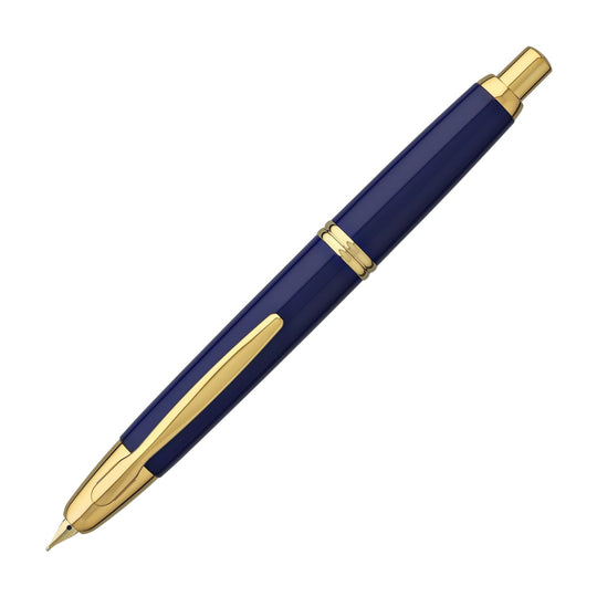 Pilot Vanishing Point Fountain Pen in Blue & Gold - 18K Gold
