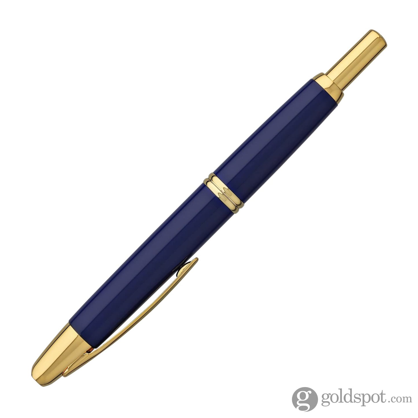 Pilot Vanishing Point Fountain Pen in Blue & Gold - 18K Gold Fountain Pen