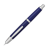 Pilot Vanishing Point Fountain Pen in Blue & Rhodium - 18K Gold