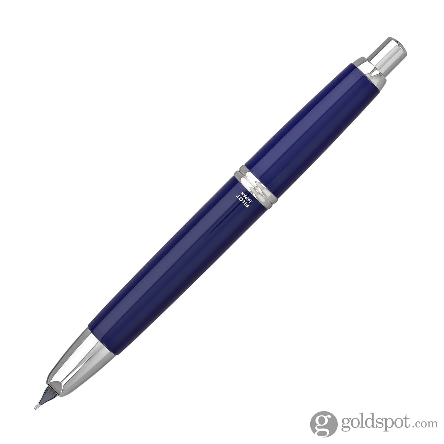 Pilot Vanishing Point Fountain Pen in Blue & Rhodium - 18K Gold Fountain Pen