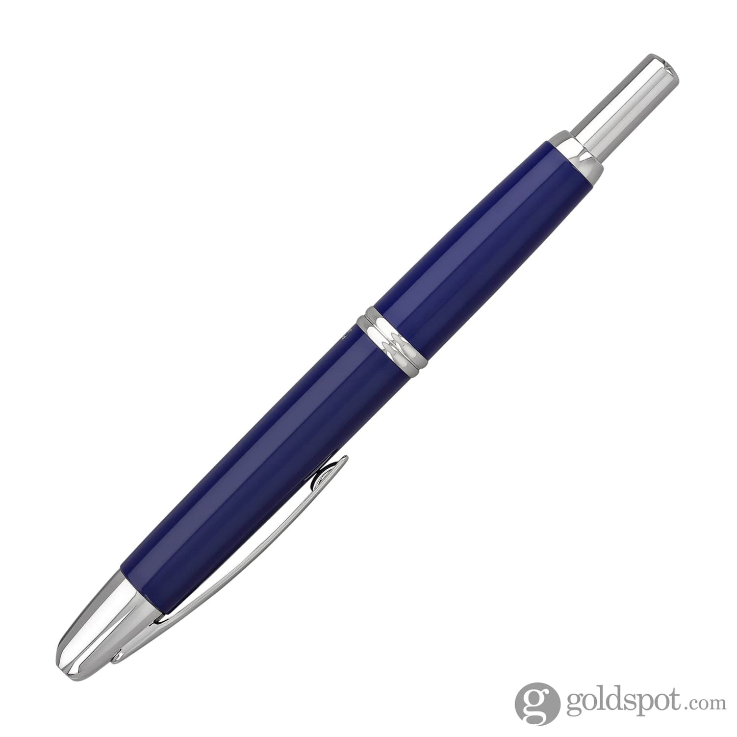 Pilot Vanishing Point Fountain Pen in Blue & Rhodium - 18K Gold Fountain Pen