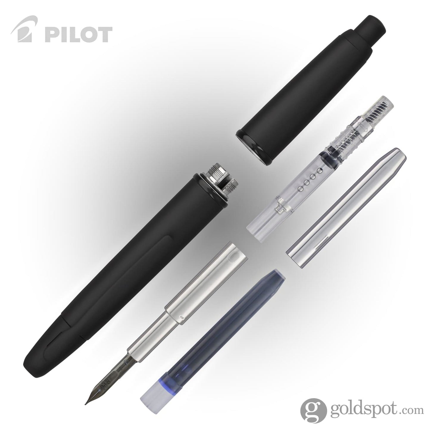 Pilot Vanishing Point Fountain Pen in Matte Black - 18K Gold Fountain Pen