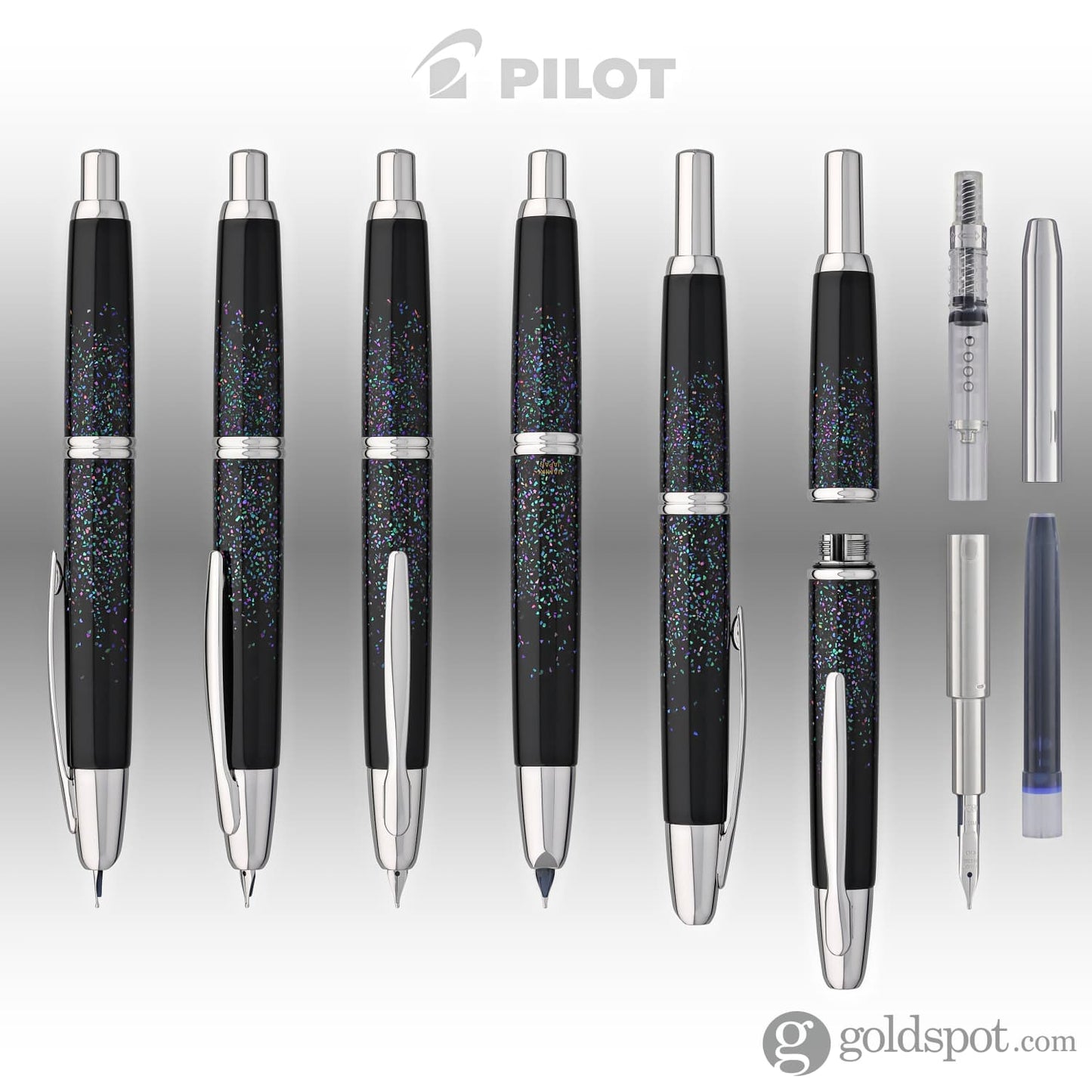 Pilot Vanishing Point Fountain Pen in Raden Galaxy - Medium Point Fountain Pen
