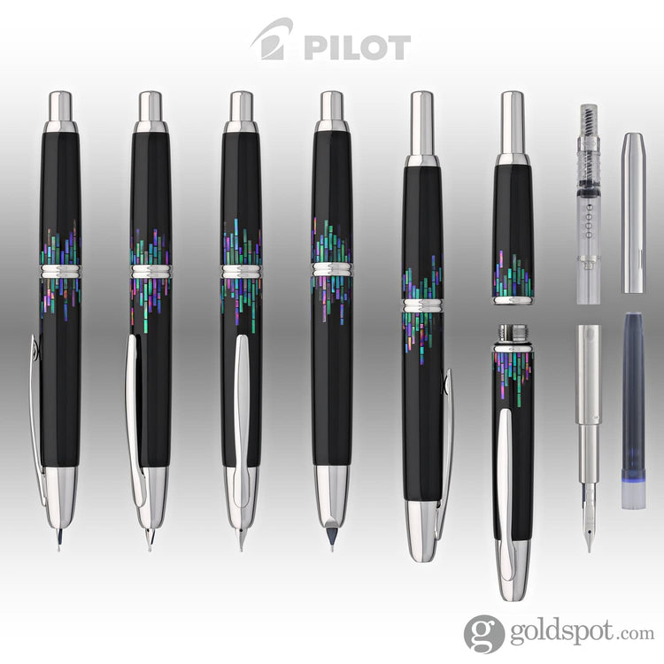 Pilot Vanishing Point Fountain Pen in Raden Stripe - 18K Gold Medium Point Fountain Pen