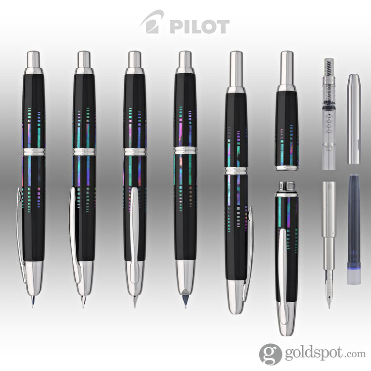 Pilot Vanishing Point Fountain Pen in Raden Water - 18K Gold Medium Point Fountain Pen