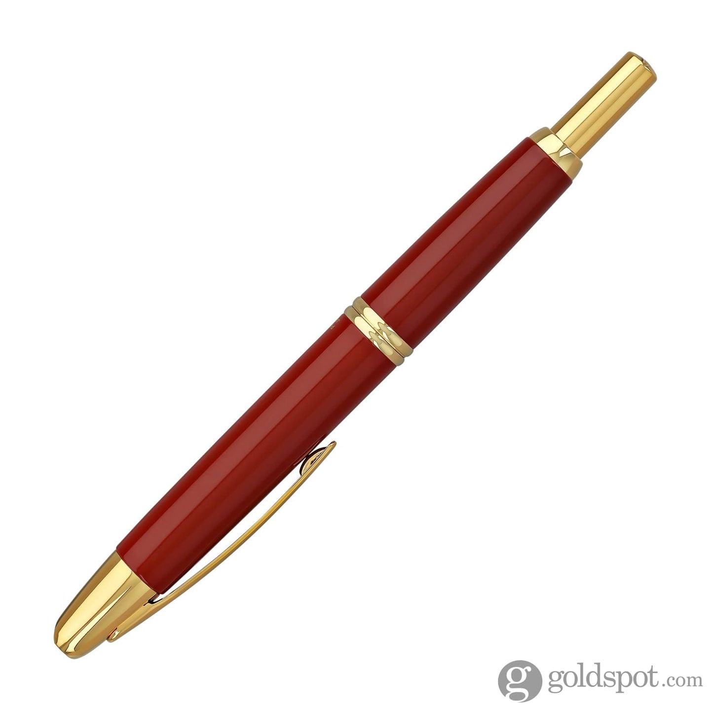 Pilot Vanishing Point Fountain Pen in Red & Gold - 18K Gold Fountain Pen