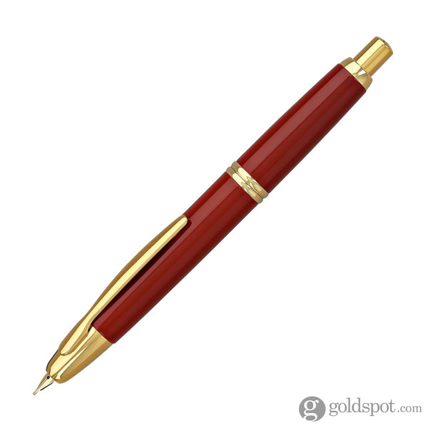 Pilot Vanishing Point Fountain Pen in Red & Gold - 18K Gold Fountain Pen