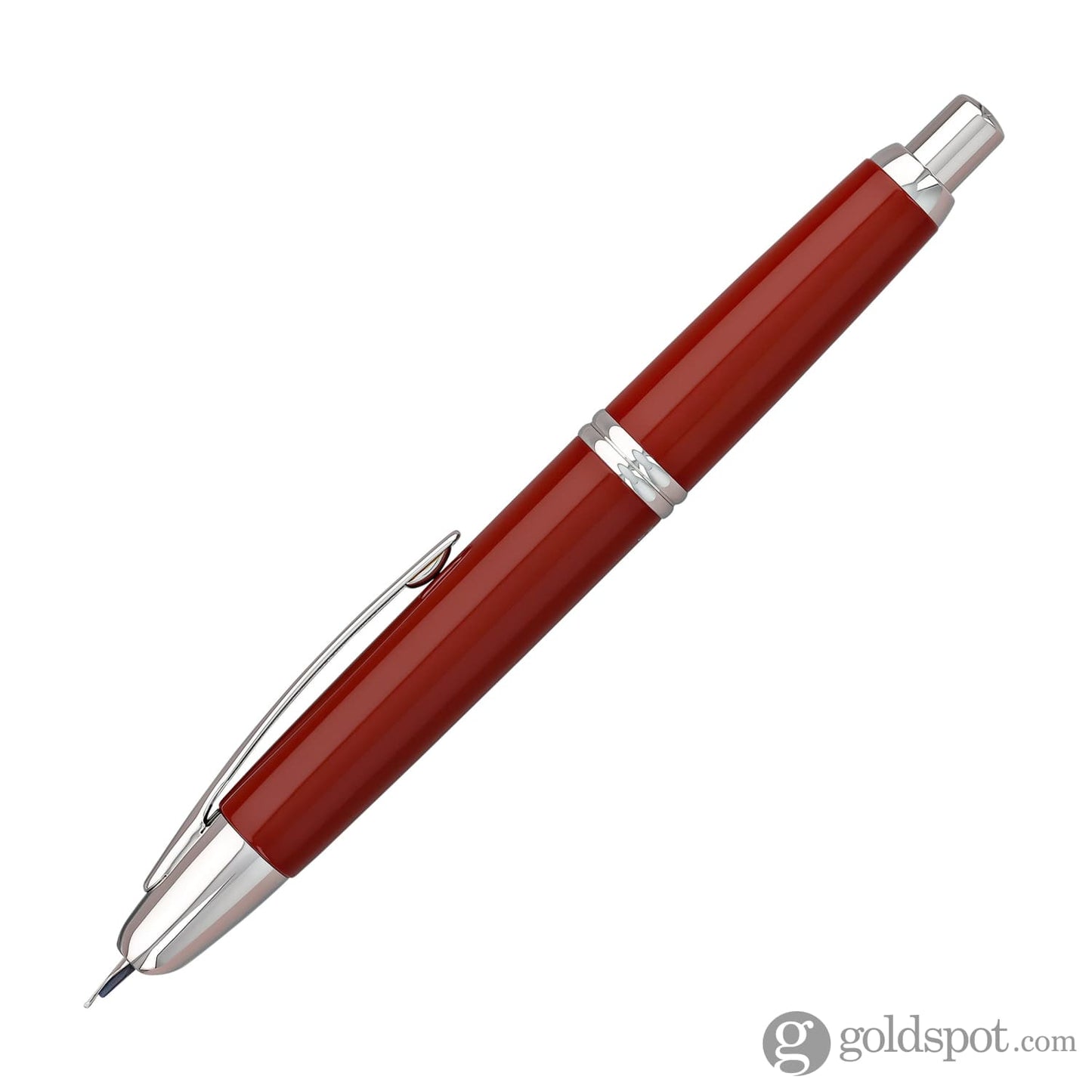 Pilot Vanishing Point Fountain Pen in Red & Rhodium - 18K Gold Fountain Pen