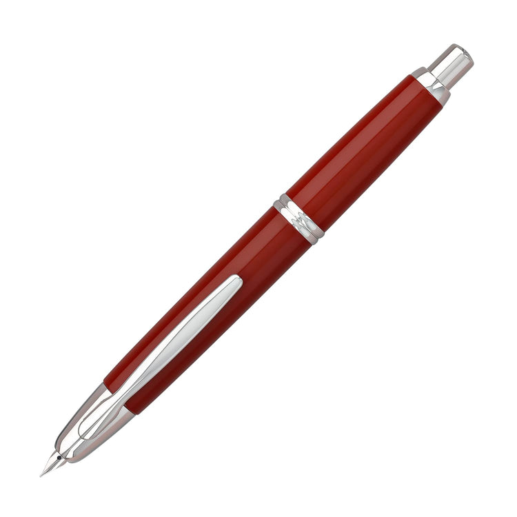 Pilot Vanishing Point Fountain Pen in Red & Rhodium - 18K Gold Fountain Pen