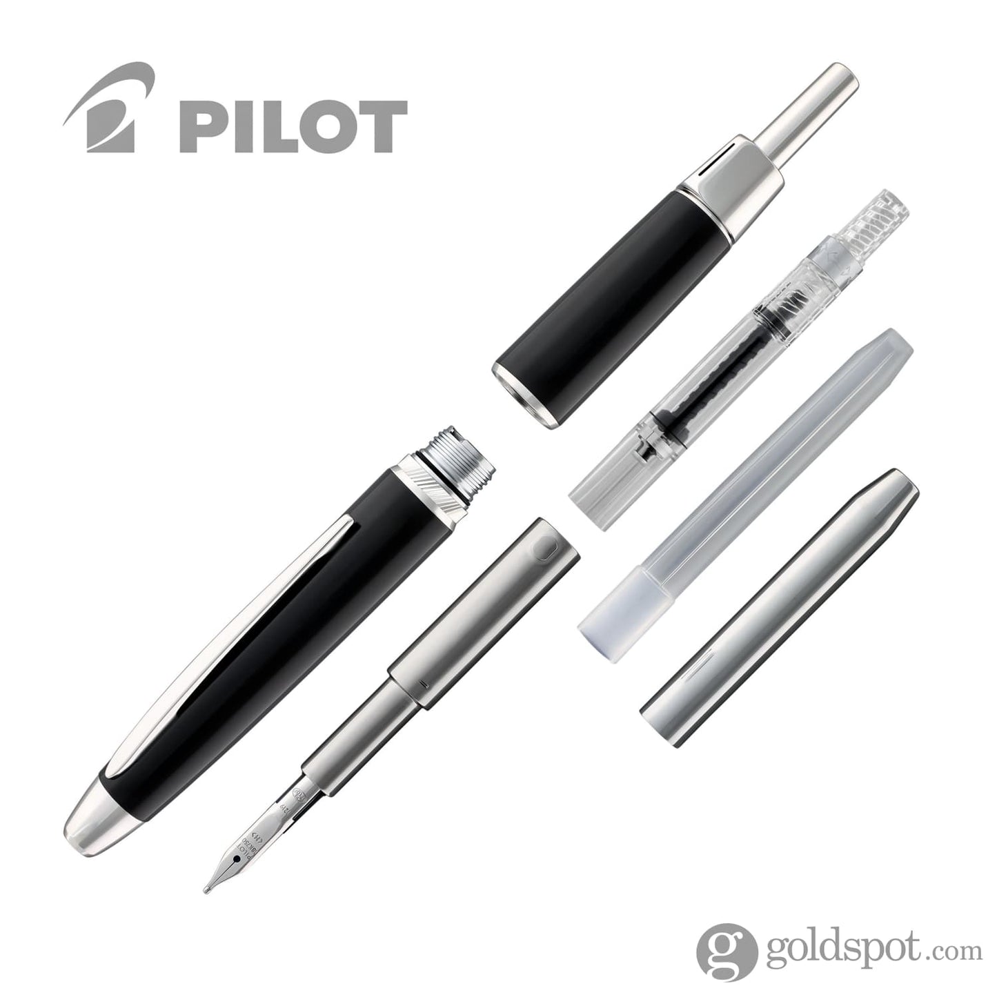 Pilot Vanishing Point LS Fountain Pen in Black with Rhodium Silver Trim Fountain Pen