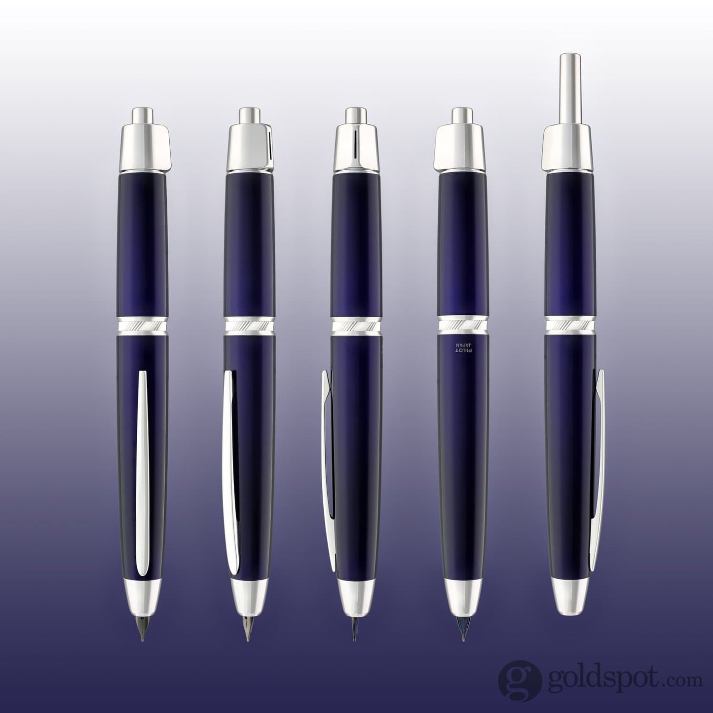 Pilot Vanishing Point LS Fountain Pen in Blue with Rhodium Silver Trim Fountain Pen
