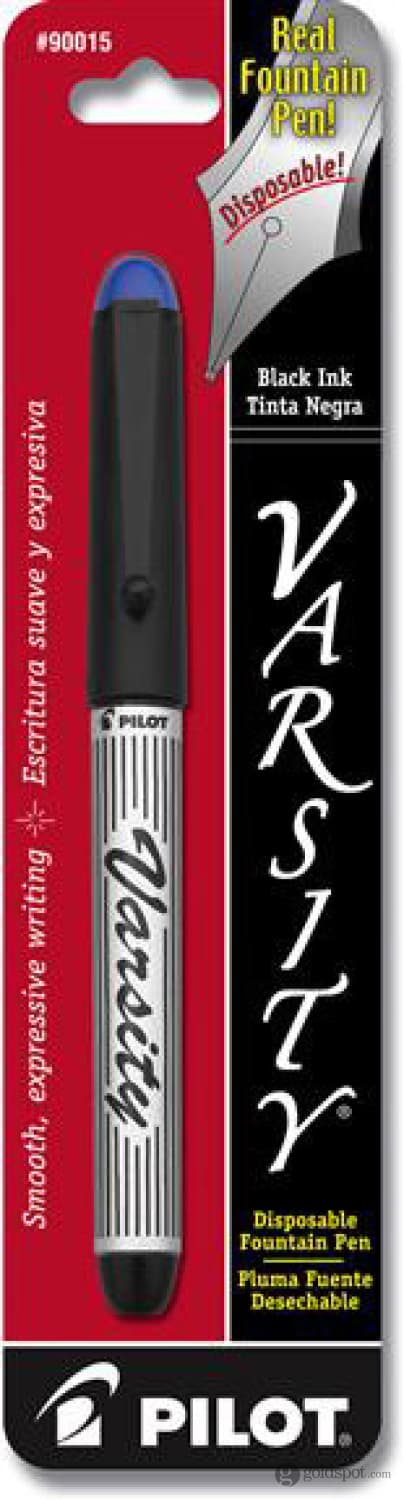 Pilot Varsity Disposable Fountain Pen in Black with Blue Ink Fountain Pen