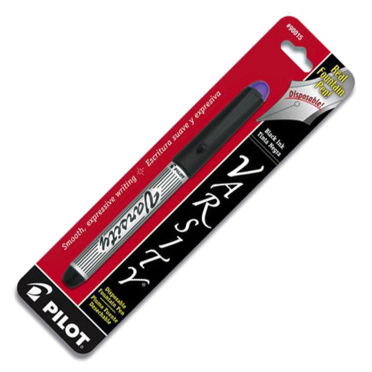 Pilot Varsity Disposable Fountain Pen in Black with Purple Ink