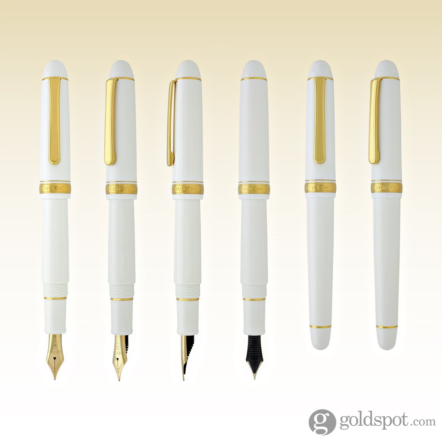 Platinum 3776 Century Fountain Pen in Chenonceau White - 14K Gold Fountain Pen