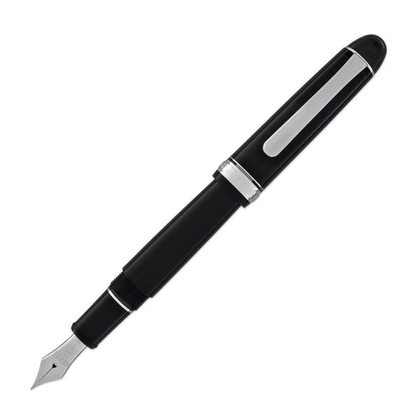 Platinum 3776 Century Fountain Pen in Diamond Black with Rhodium Trim - 14K Gold Music Point Fountain Pen