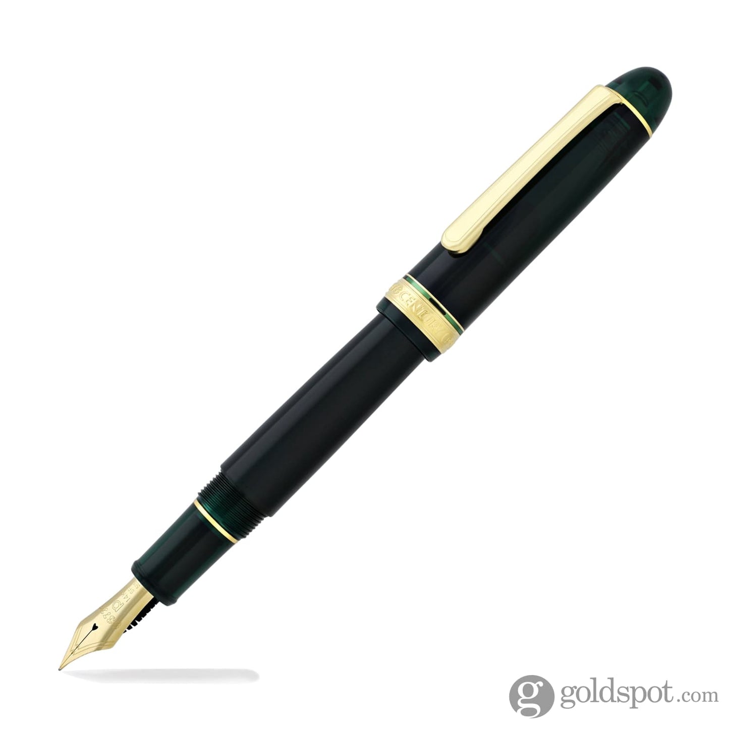 Platinum 3776 Century Fountain Pen in Laurel Green with Gold Trim - 14K Gold Fountain Pen