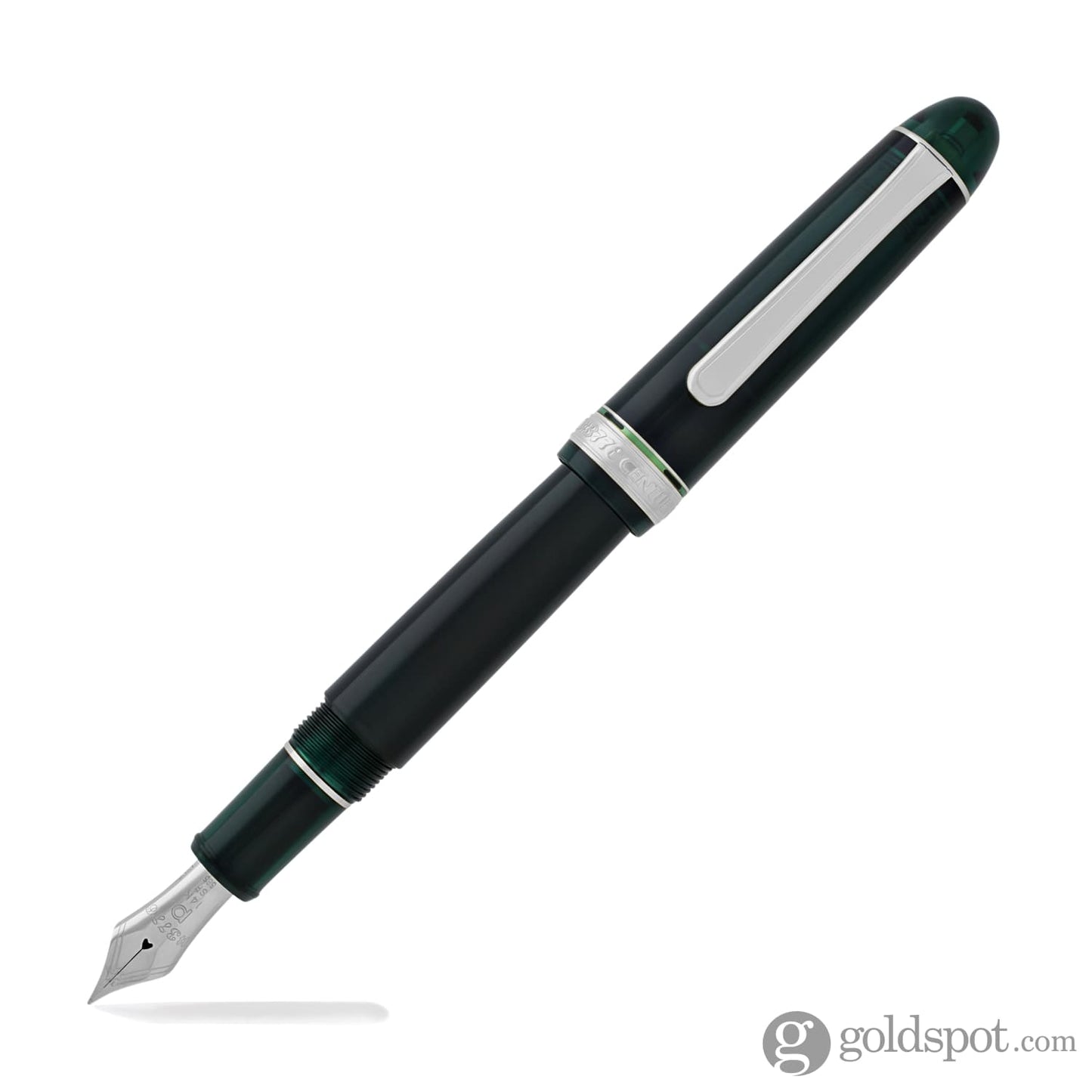 Platinum 3776 Century Fountain Pen in Laurel Green with Rhodium Trim - 14K Gold Extra Fine Fountain Pen