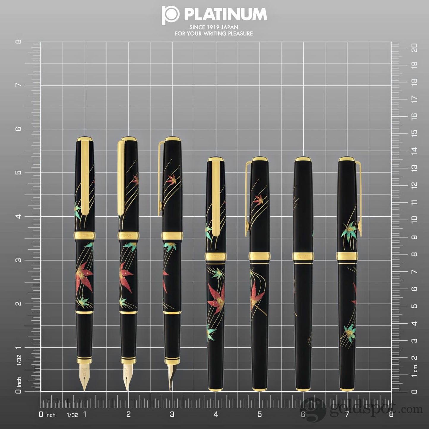 Platinum Classic Maki-e Fountain Pen in Autumn Leaves - 18K Gold Fountain Pen