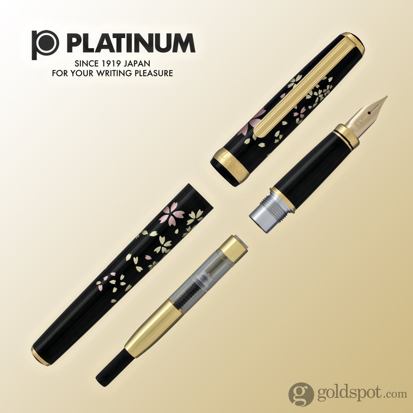 Platinum Classic Maki-e Fountain Pen in Cherry Blossom - 18K Gold Fountain Pen