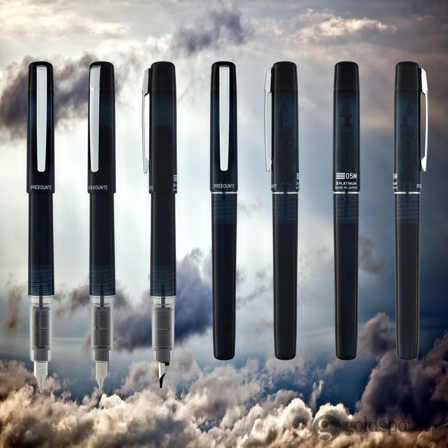 Platinum Prefounte Fountain Pen in Graphite Blue Fountain Pen