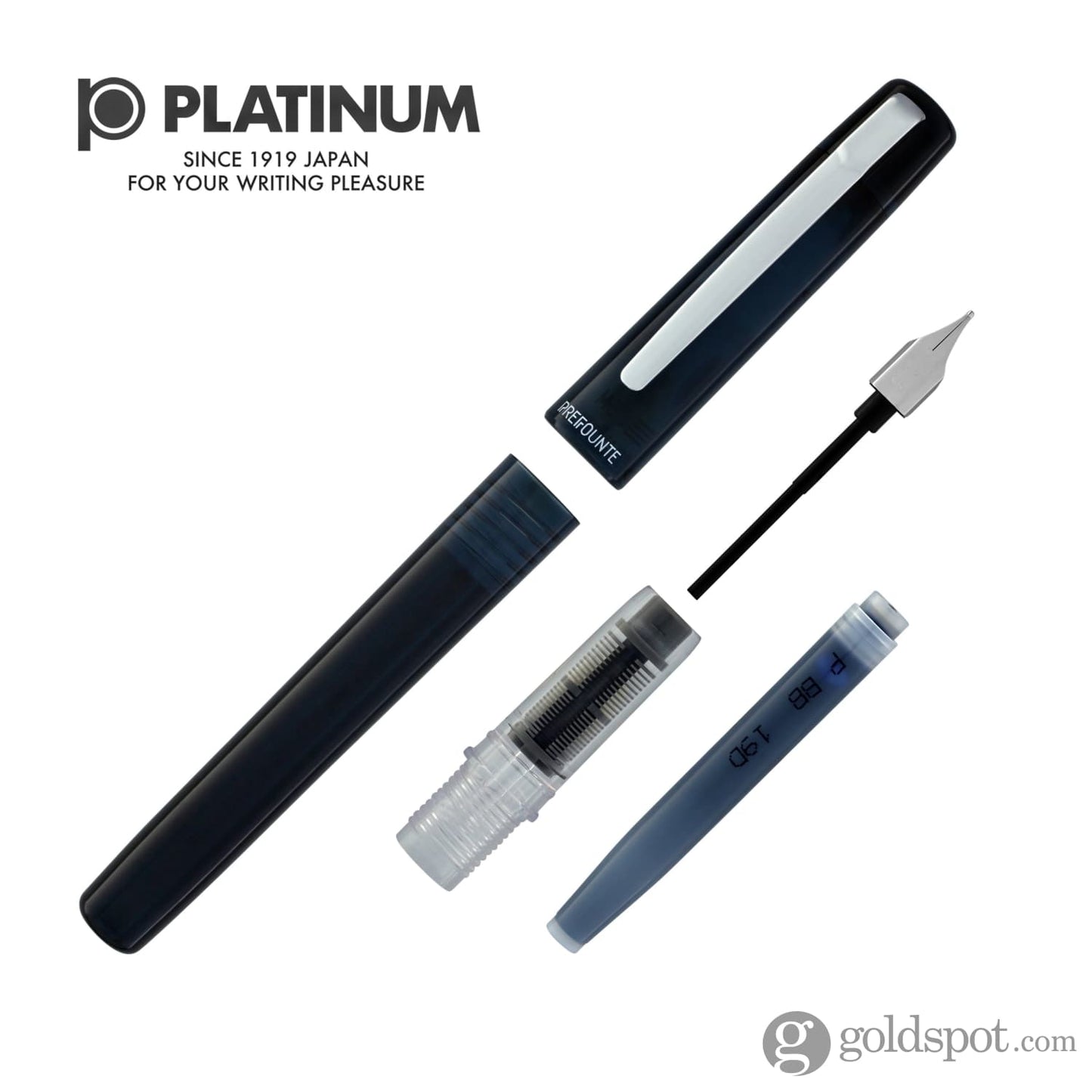 Platinum Prefounte Fountain Pen in Graphite Blue Fountain Pen