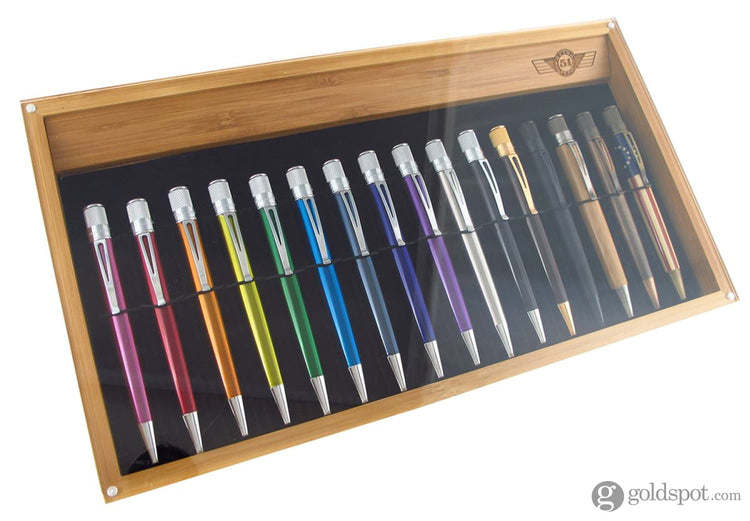 Retro 51 Bamboo Desk Display 16 Pen Tray Accessory