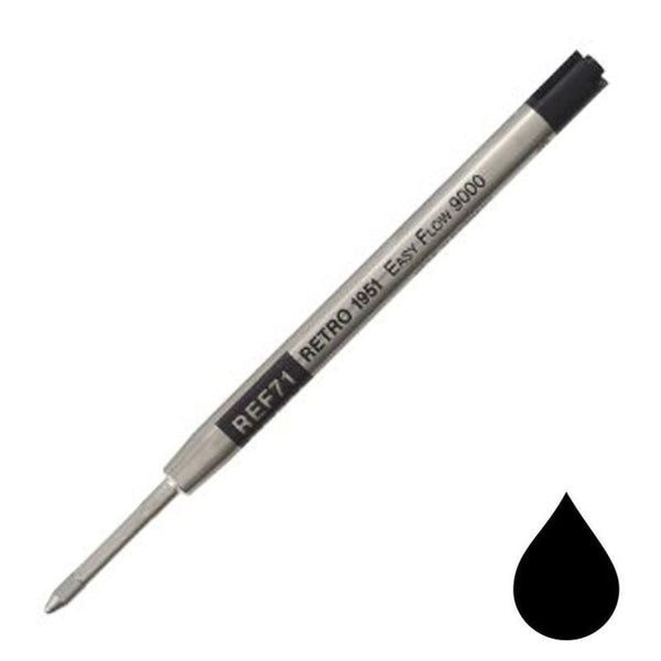 Retro 51 Easy-Flow 9000 Ballpoint Pen Refill in Black for Tornado Pens Ballpoint Pen Refill