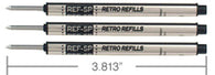 Retro 51 Retractable Rollerball Pen Refill in Black - Pack of 3