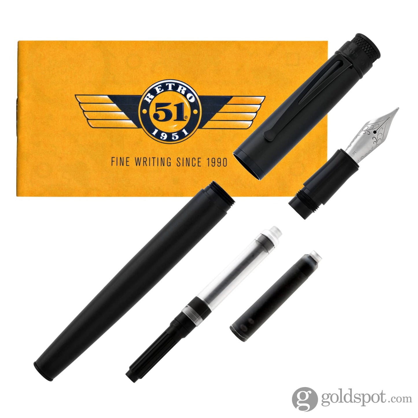 Retro 51 Tornado Fountain Pen in Stealth Black Fountain Pen