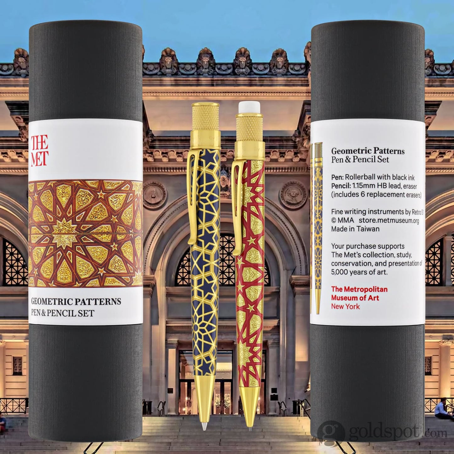 Retro 51 Tornado Metropolitan Rollerball and Pencil Set in Geometric Pen and Pencil Set