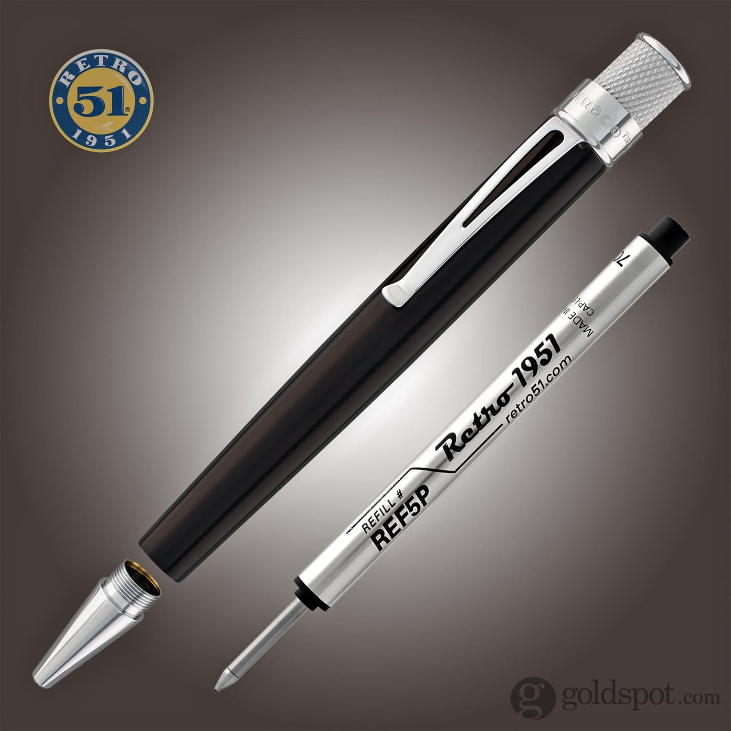 Retro 51 Tornado Rollerball Pen in Brown Lacquer Chrome Trim Rollerball Pen