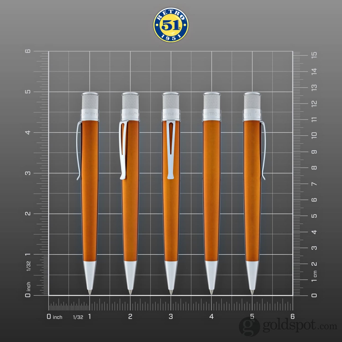 Retro 51 Tornado Rollerball Pen in Orange Lacquer Rollerball Pen