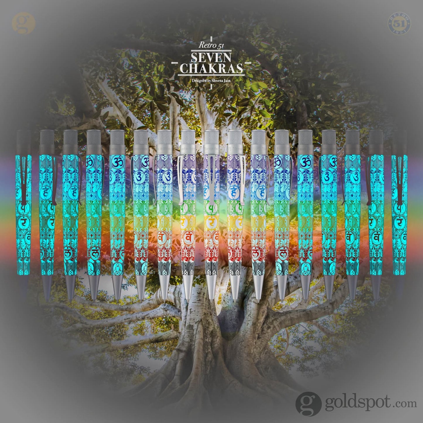 Retro 51 Tornado Rollerball Pen in Seven Chakras Rollerball Pen