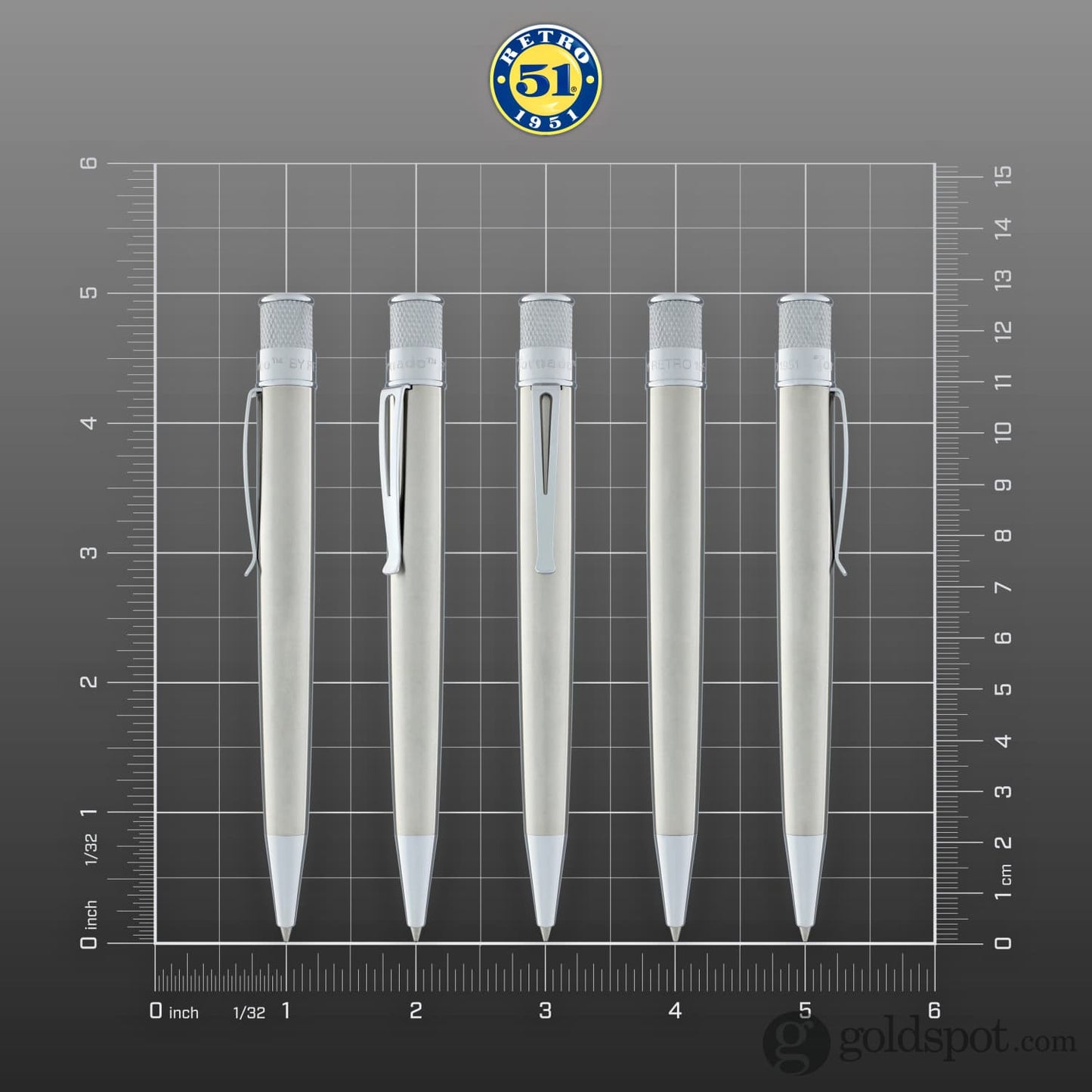 Retro 51 Tornado Rollerball Pen in Stainless Steel Lacquer Rollerball Pen