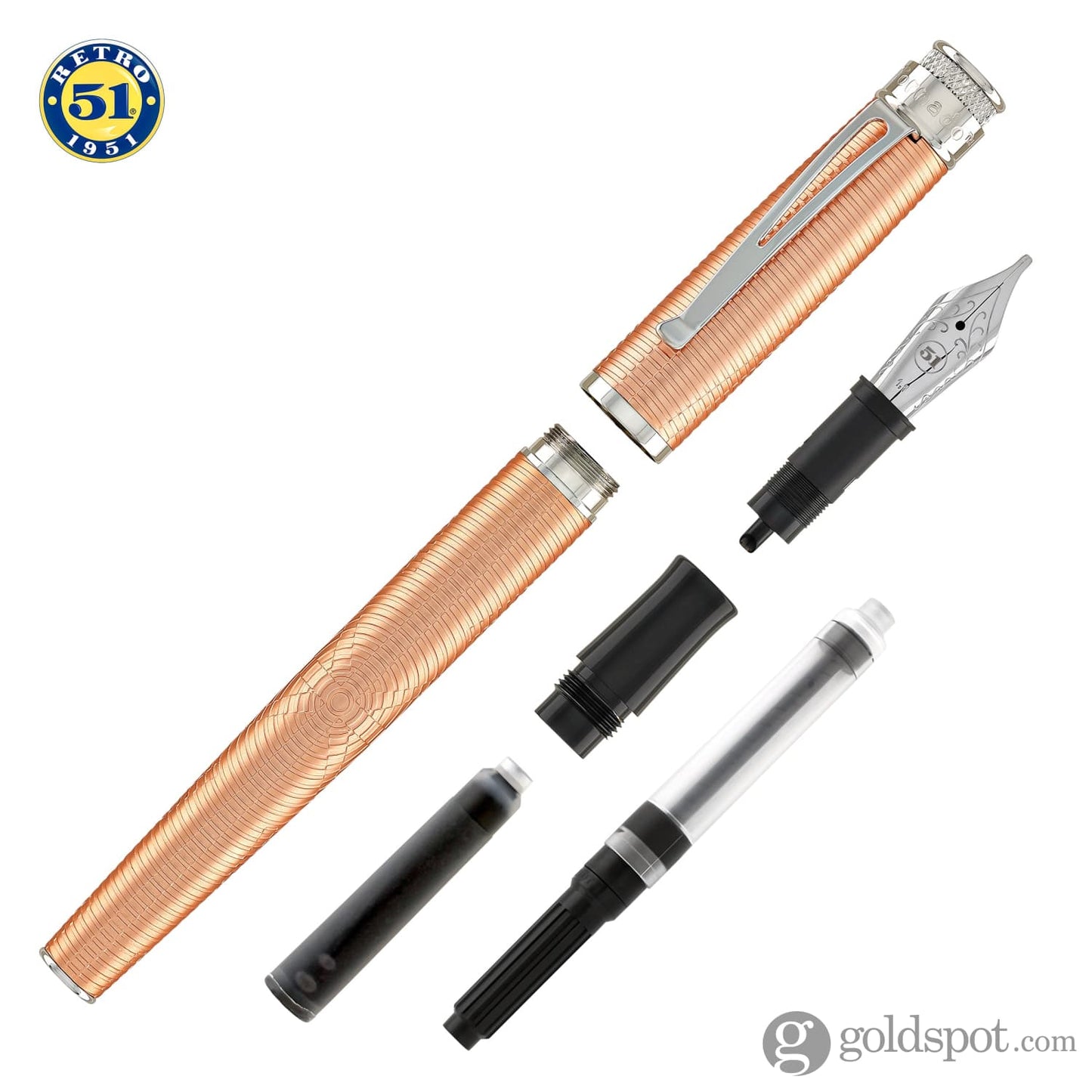 Retro 51 Tornado Vintage Metalsmith Fountain Pen in Nikola Tesla Fountain Pen
