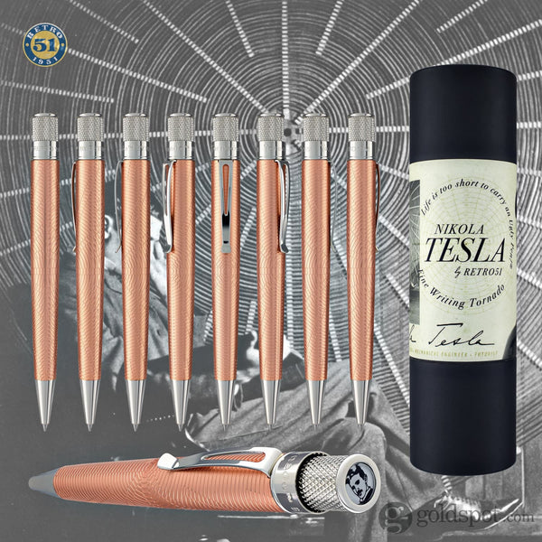 Retro 51 Tornado Vintage Metalsmith Rollerball Pen in Nikola Tesla Rollerball Pen