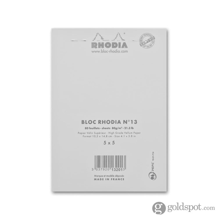 Rhodia No. 13 Staplebound 4 X 6 Notepad in Ice Notepad