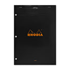 Rhodia No. 18 Lined Staplebound with 3 Hole Punch 8.25 x 11.75 in Black Notebook